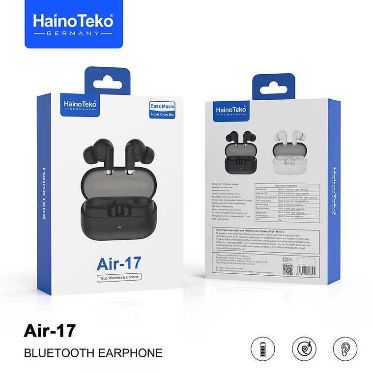Căști HainoTeko Air-17, Negru