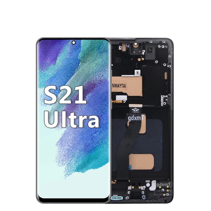 Display Compatibil Samsung Galaxy S21 Ultra – TFT, Cu Ramă, Negru