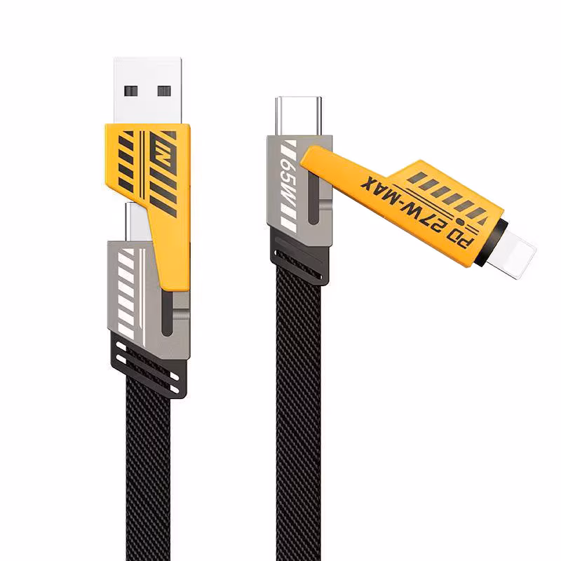 Cablu Date și Încărcare 4-in-1, Rapid 65W, 1.5m, Galben