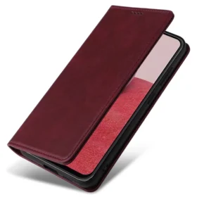 Husă Flip Leather Compatibilă Samsung A06 (A065) – Deluxe Magnetic Wallet, Bordo
