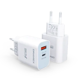 Adaptor Încărcare Dramex DPQ20B 20W PD, Type-C la USB-A
