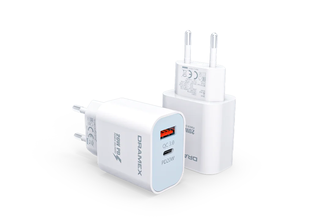 Adaptor Încărcare Dramex DPQ20B 20W PD, Type-C la USB-A