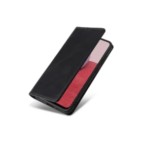 Husă Flip Leather pentru Samsung Galaxy A06 (A065) – Deluxe, Magnetic Wallet, Black