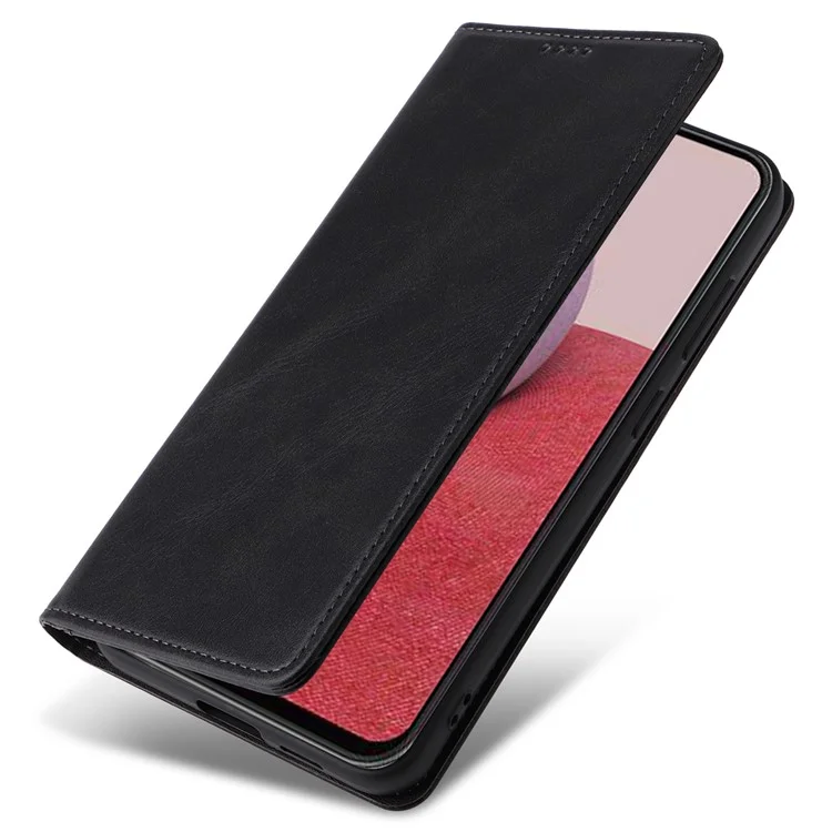 Husă Flip Leather Deluxe pentru Xiaomi Redmi Note 14 5G, Magnetic Wallet, Slot Carduri, Stand, Black