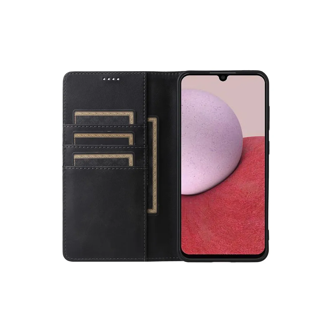 Husă Flip Leather » Samsung A17 (A176), Deluxe, Magnetic Wallet, Black - imagine 2