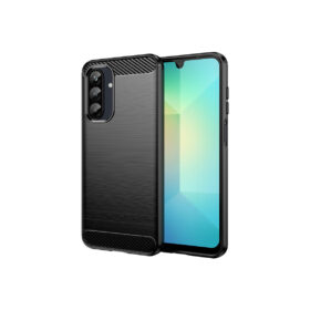Husă Brush pentru Samsung Galaxy A36 –  Metal Look, Black