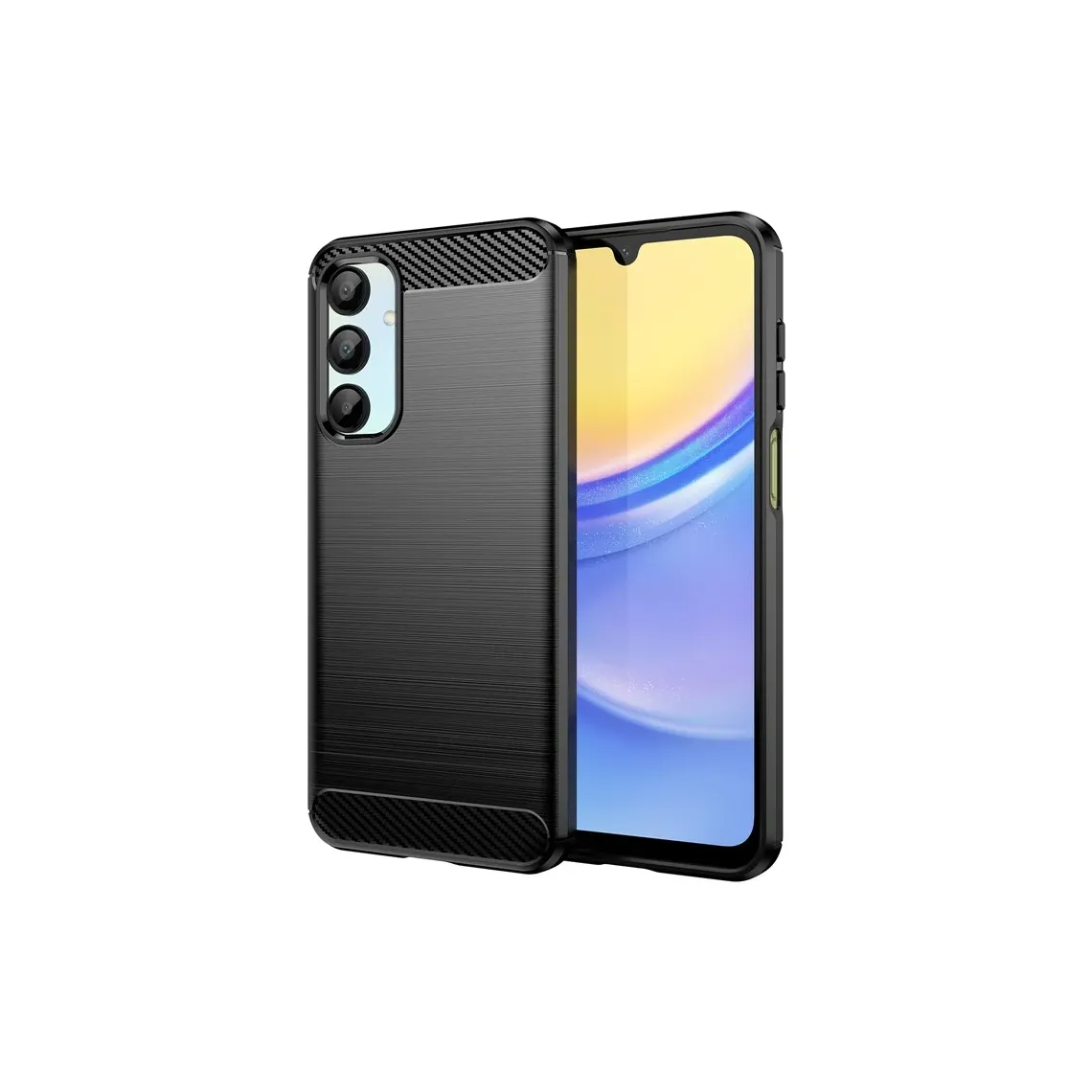 Husă Brush pentru Samsung Galaxy A06 – TPU, Metal Look, Black