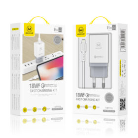 Maxcell (CDQ090) – Încărcător Rețea + Cablu USB-C, 18W, 3A, QC 3.0, White