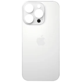 Capac Sticlă Spate Carcasă Compatibilă cu Apple iPhone 16 Pro , White, Gaura Mare