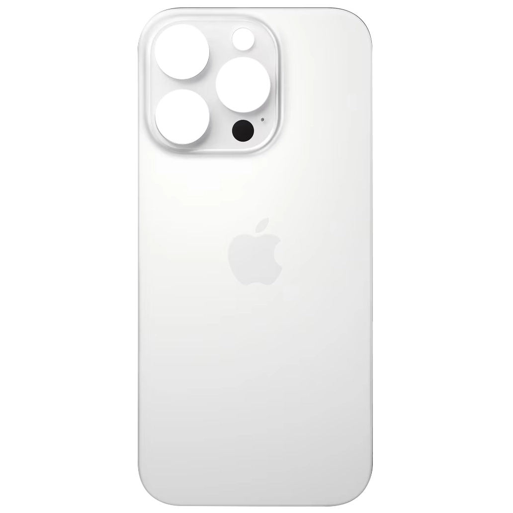 Capac Sticlă Spate Carcasă Compatibilă cu Apple iPhone 16 Pro , White, Gaura Mare