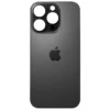 Capac Sticlă Spate Carcasă Compatibilă cu Apple iPhone 16 Pro , Black, Gaura Mare