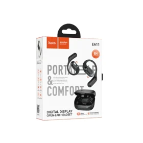 Casti Wireless, EarHook, BT 5.4, 60/500mAh, 8h, LED Digital, BLACK