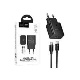 Hoco N76 – Încărcător de priză 25W USB-C Fast Charging, Black