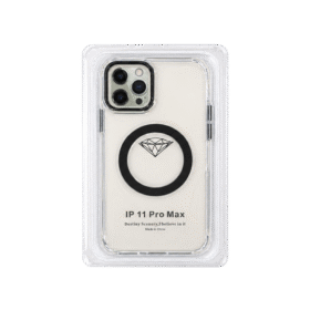 Husă iPhone 11 Pro Max cu MagSafe, Transparentă, Design Diamant