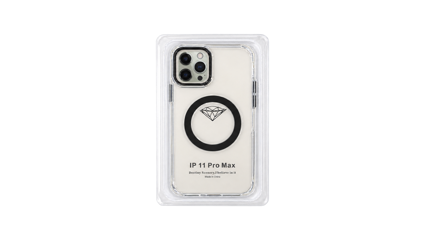 Husă iPhone 11 Pro Max cu MagSafe, Transparentă, Design Diamant