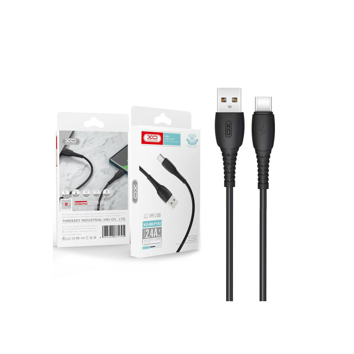 Cablu Date si Incarcare, USB-A la USB-C, 2.4A, 1m, Negru