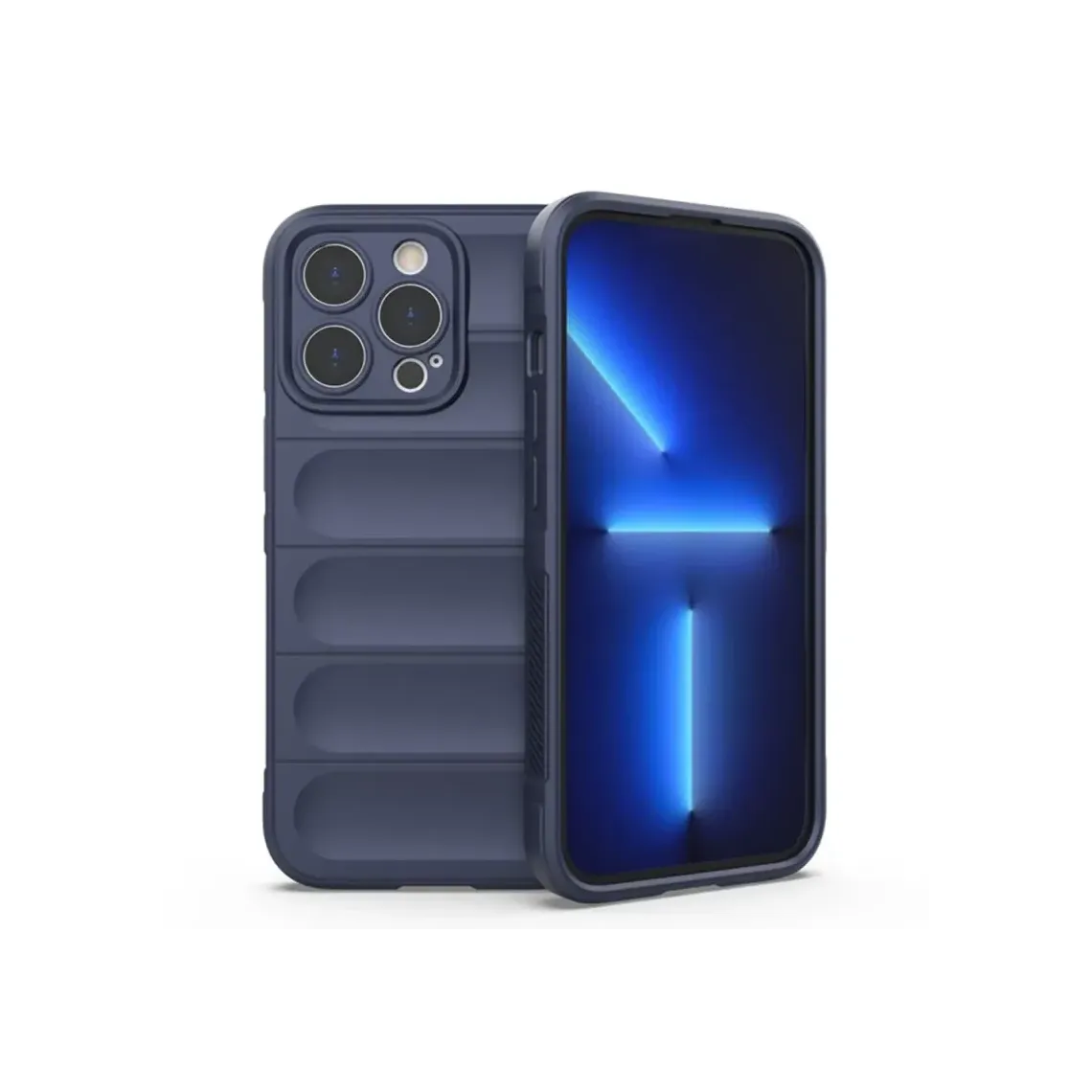 iPhone 14 Pro, Husa, Grip, Microfiber, ShockProof | Navy BLUE