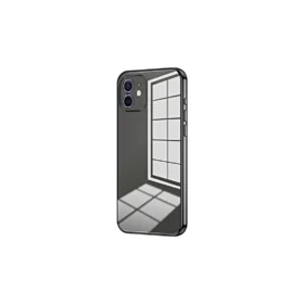 iPhone 12 - Husa Slim, Clear, BLACK frame
