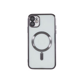  iPhone 12 - Husa Chrome Transparenta, MagCase, Magnetica,Rama Neagra