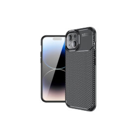 iPhone 15 Plus - Husa Carbon Skin, ShockProof | BLACK