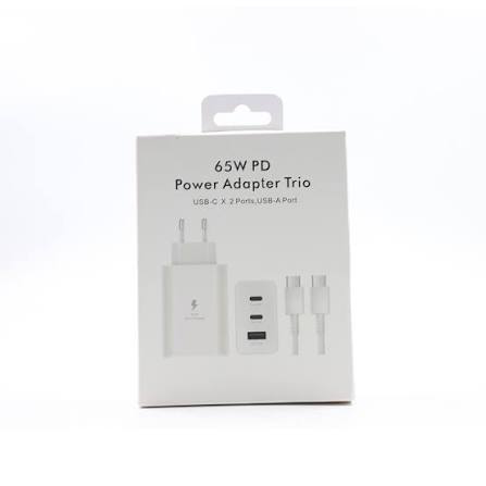 POWER ADAPTER TRIO 65W PD -USB C X2 PORTS,USB-A PORT