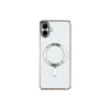 Husă MagCase Transparentă cu Ramă Silver Chrome și Inel Magnetic pentru Samsung Galaxy A07 (A076)