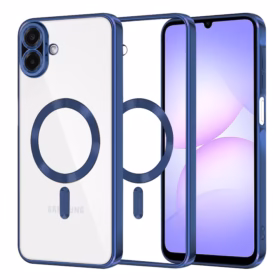 Samsung A07 (A076) - Husa Chrome Transparenta, MagCase, Rama Albastra